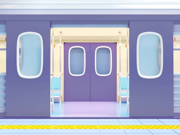 Metra pociągu otwartych drzwi — Zdjęcie stockowe
