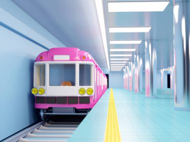 metro tren istasyonunda geliyor