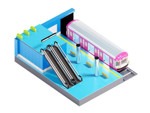 Изометрическая станция метро — стоковое фото