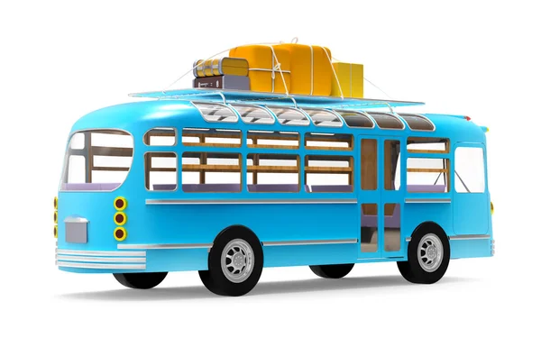 Blå buss äventyr tillbaka — Stockfoto