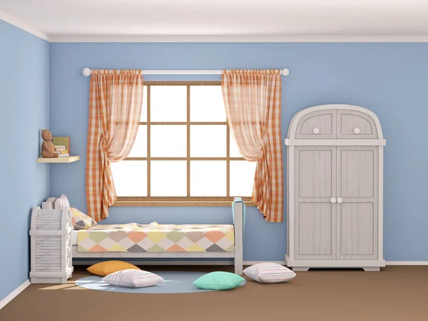 Kinderzimmer Rauten flach — Stockfoto