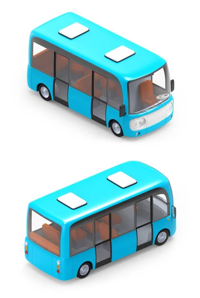 Modern çizgi film otobüs izometrik — Stok fotoğraf