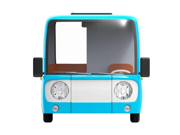 Bus dessin animé moderne bleu devant — Photo