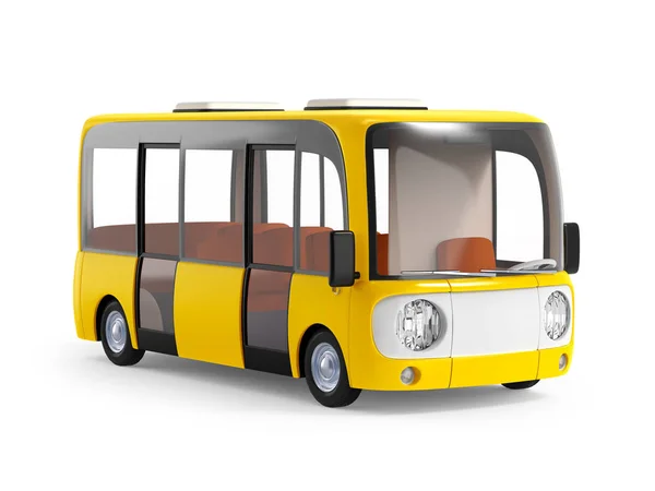 Moderna tecknad buss gul — Stockfoto
