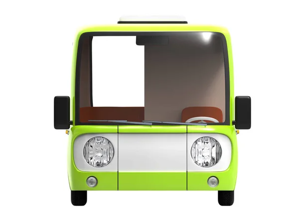 Modern cartoon bus green front — Stock Photo, Image