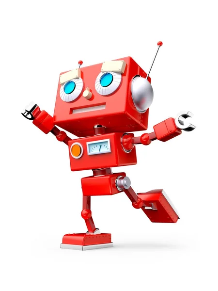 Röd retro robot — Stockfoto