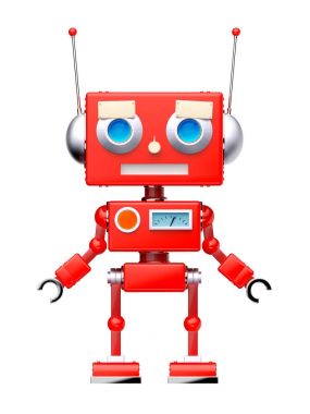 retro robot düz kırmızı