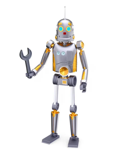 Vintage retro robot wrench — Stock Photo, Image