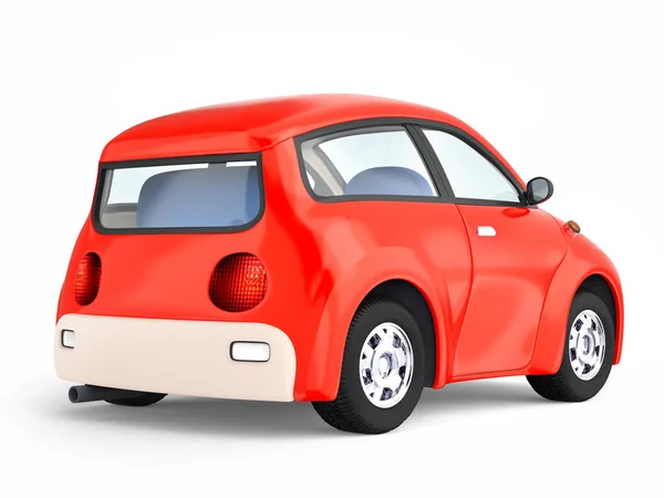 Small cute red car back — Stock Photo, Image