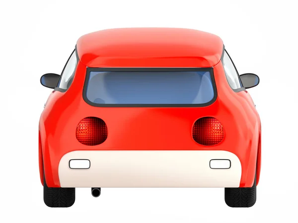 Μικρό χαριτωμένο κόκκινο αυτοκίνητο πίσω — Φωτογραφία Αρχείου
