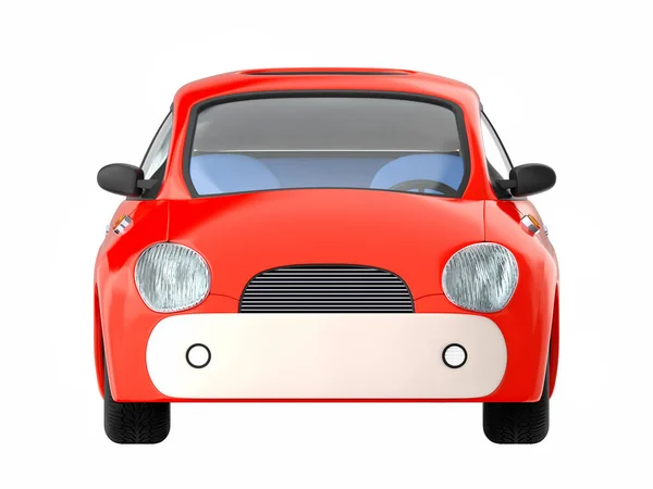 Маленький симпатичный красный автомобиль передней части — стоковое фото