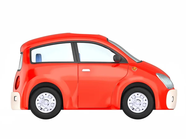 Small cute red car side — Stock Photo, Image