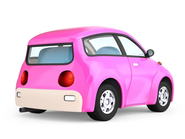 Pequeno bonito carro rosa de volta — Fotografia de Stock