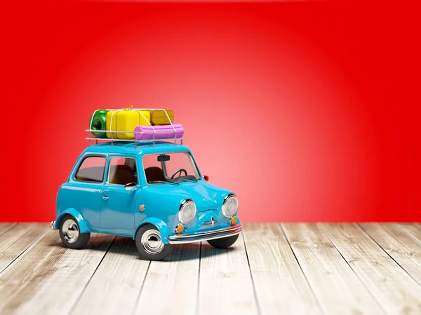 Маленький ретро-автомобиль на полу — стоковое фото