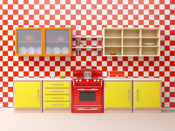 Vintage 50s kitchen flat — Stock Photo, Image