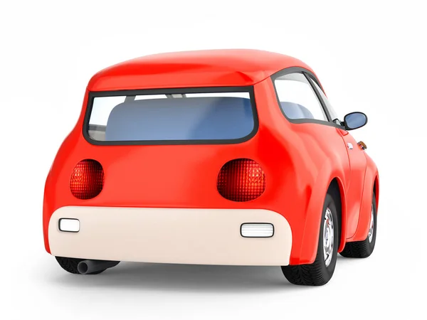 Kleine schattige rode auto terug — Stockfoto