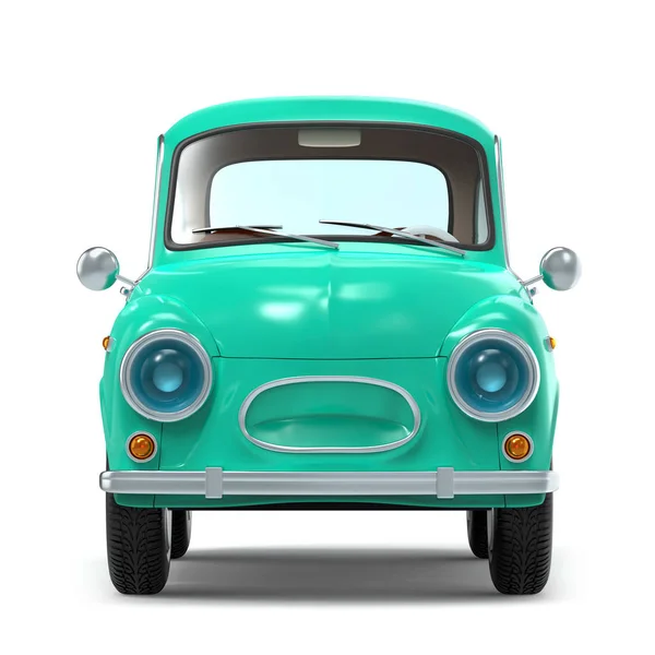 Car retro small cartoon bunchy front — Stock Photo, Image