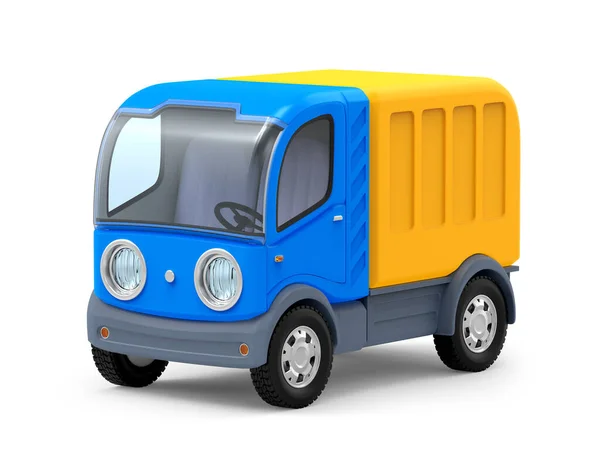 Futuristic small delivery truck cartoon — Stok fotoğraf
