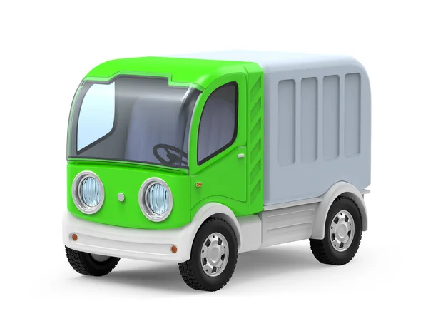 Futuristic small delivery truck cartoon — Stok fotoğraf