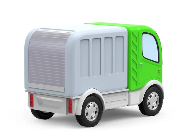 Futuristic small delivery truck cartoon back Stockfoto