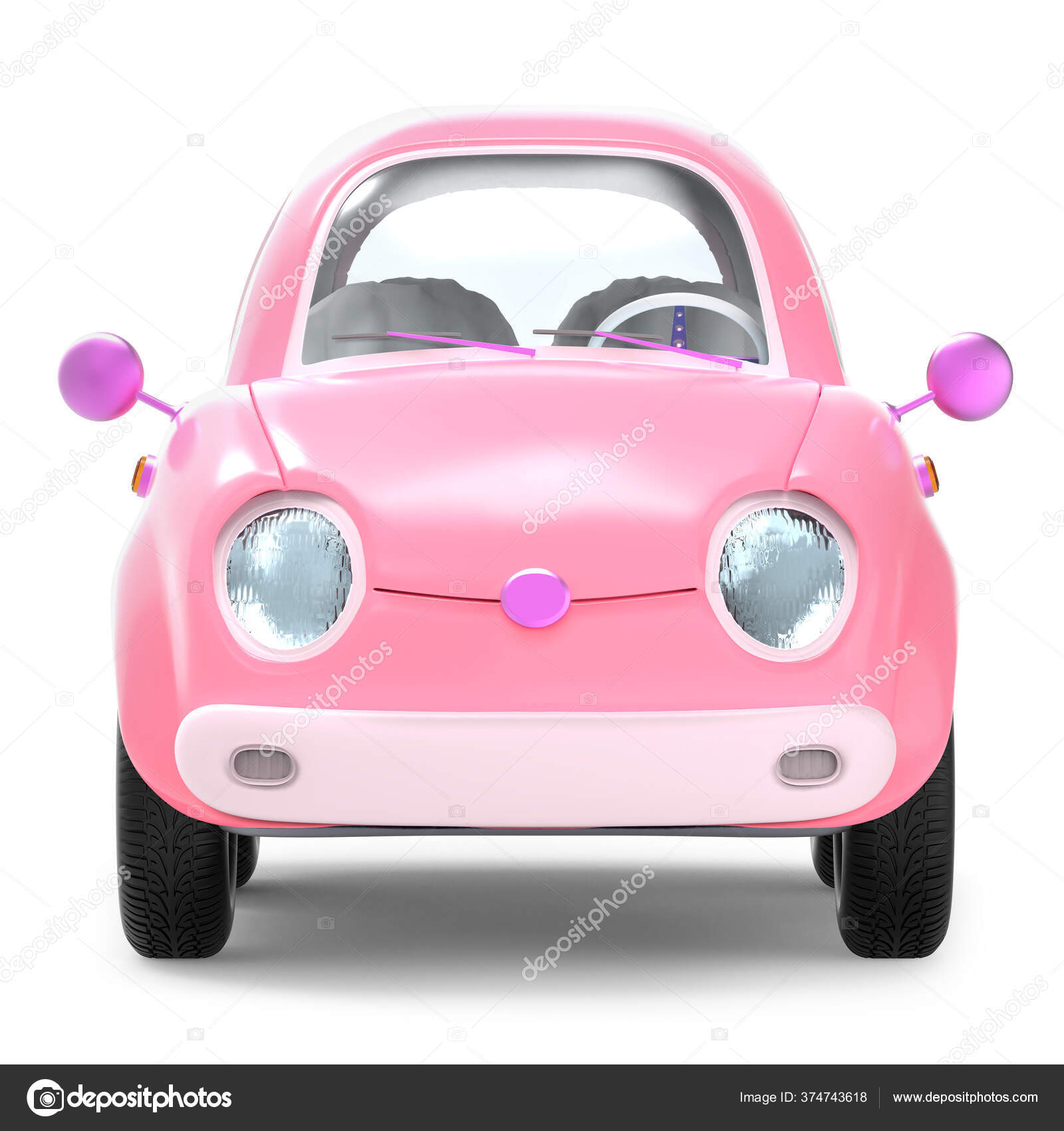 ピンクのかわいい旅行車のフロント ストック写真 C Ilterriorm ピンクのかわいい旅行車のフロント ストック写真 C Ilterriorm