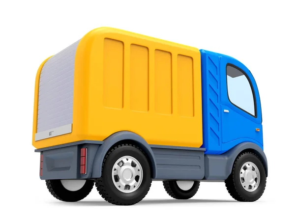 Futuristic small delivery truck cartoon back — Stock Photo, Image