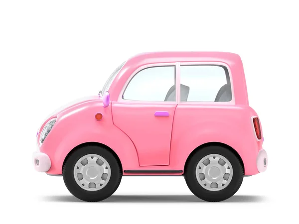 Ροζ χαριτωμένο ταξίδι πλευρά του αυτοκινήτου Εικόνα Αρχείου