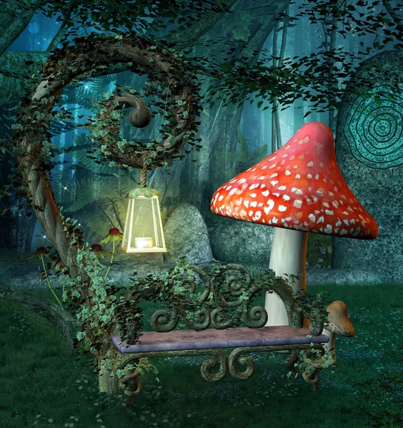 Enchanted resting place by night — Stock Photo, Image