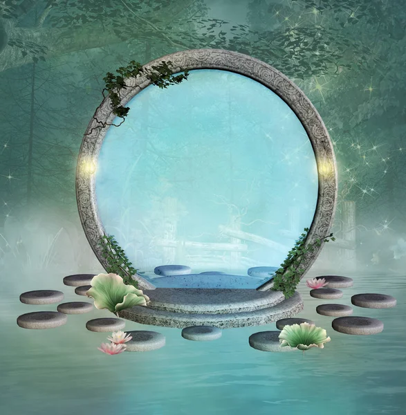 Magic portal in an enchanted lake — Stock Photo, Image