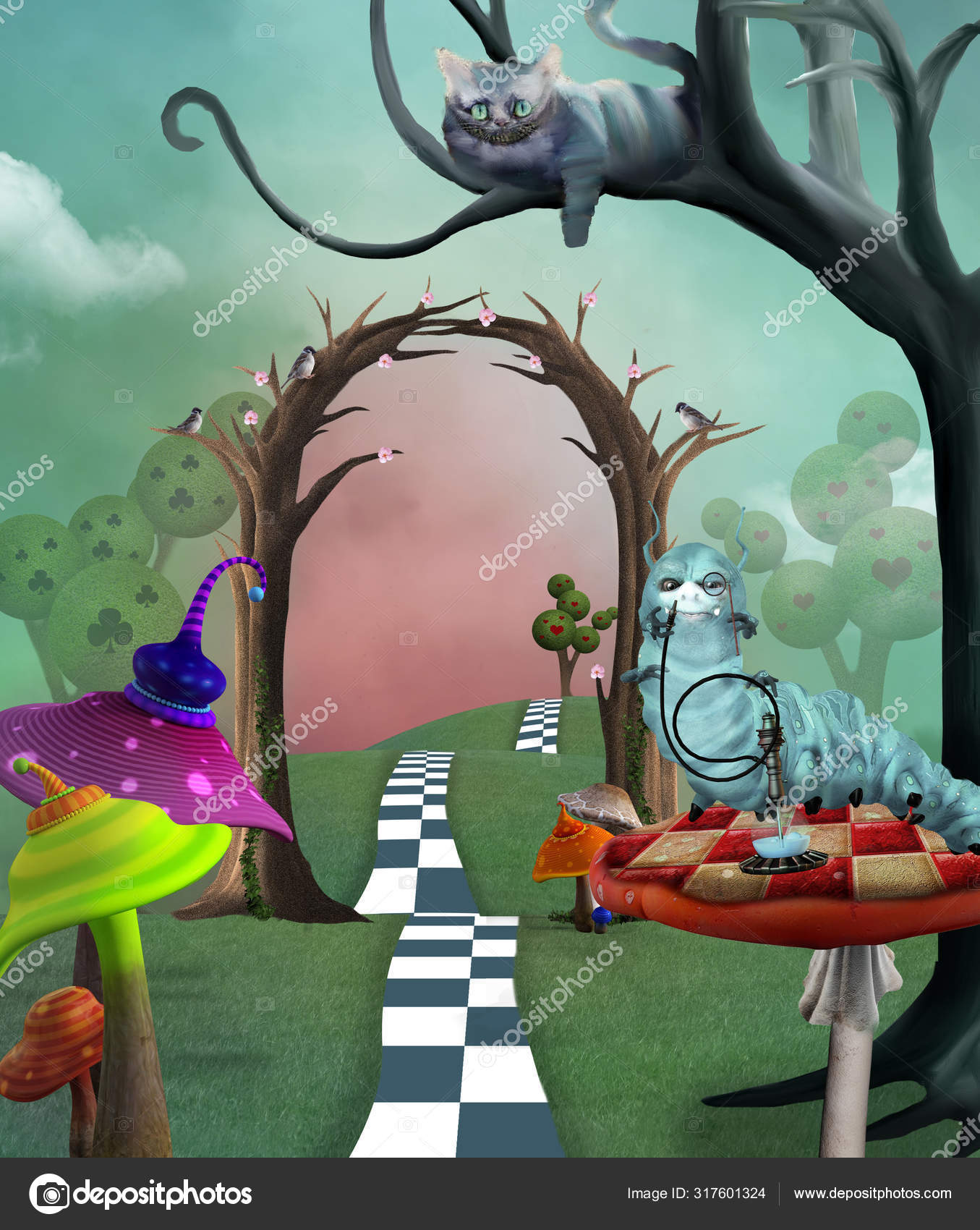 Surreal Countryside Landscape Inspired Alice Wonderland Fairytale Stock Photo By C Ellerslie 317601324