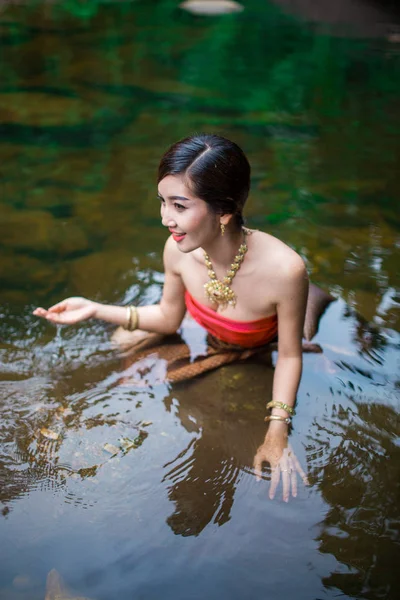 Asian woman with Thai dressing — Stock Photo, Image