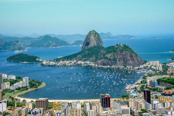 View from the bird's eye view on the Sugarloaf, Rio de Janeiro