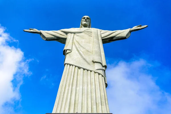 Zobrazit Krista Spasitele na slunečný den, Rio de Janeiro — Stock fotografie