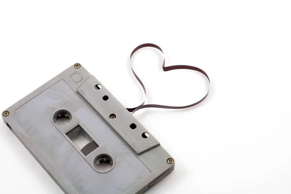 Foco seletivo, Cassete sobre o fundo branco — Fotografia de Stock