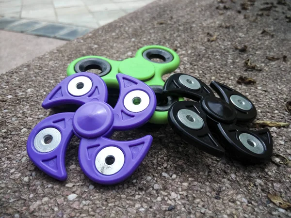 Groep van fidget spinner stress verlichten van speelgoed — Stockfoto