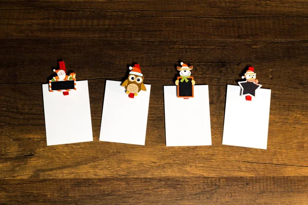 Foglio Carta Bianco Con Clip Carta Tema Natale — Foto Stock