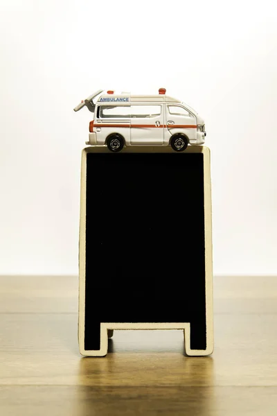 Van Ambulance Blank Black Board — Stock Photo, Image