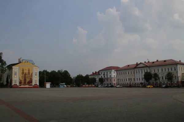 Praça soviética. Bielorrússia, Polotsk — Fotografia de Stock