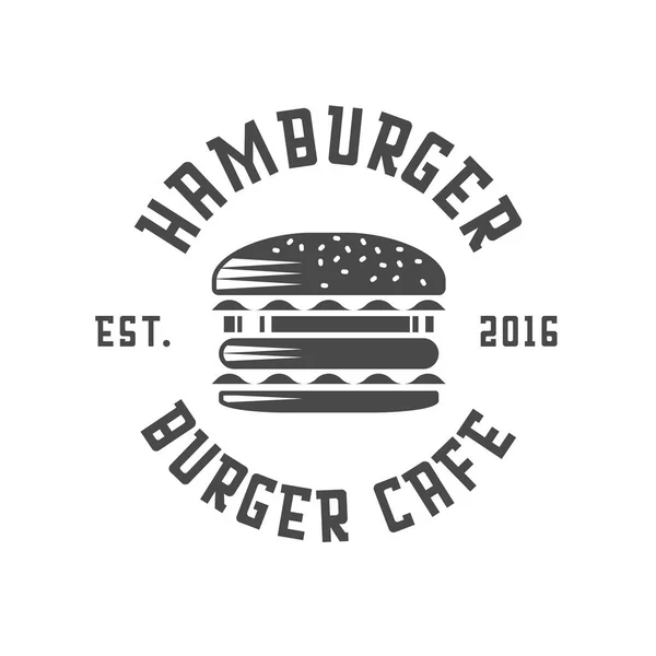 Burger logo klistermärke emblem Royaltyfria Stockvektorer