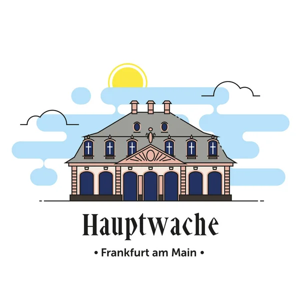 Hauptwache Frankfurt am Main illustration in Germany — Stock Vector