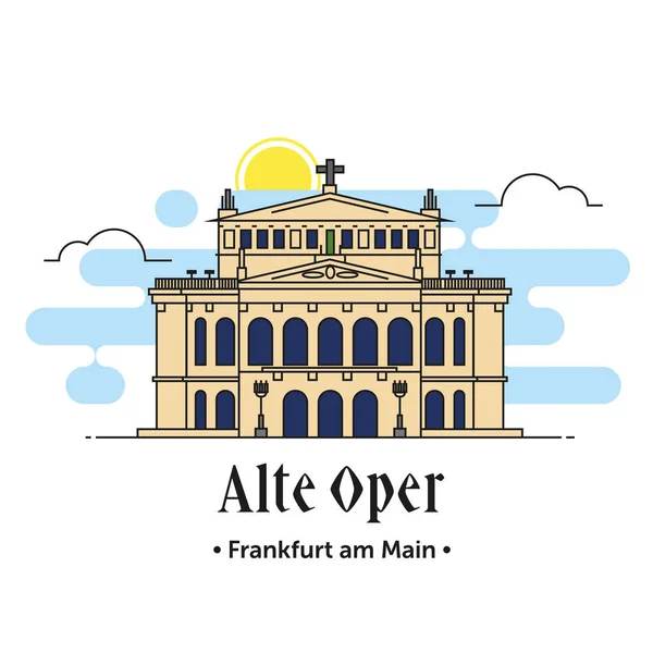 Alte Oper Frankfurt am Main illustration Royaltyfria Stockvektorer