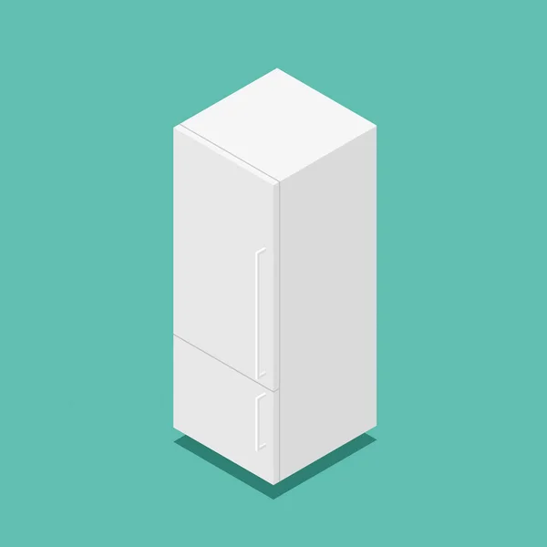 3D izometrik vektör klasik beyaz ev buzdolabı