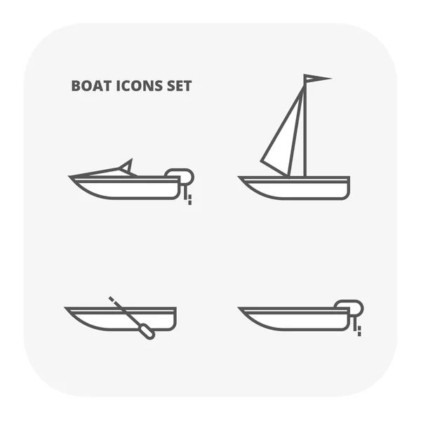 Conjunto de iconos del barco. Ilustración plana de 4 iconos vectoriales de transporte de agua oceánica para web — Vector de stock