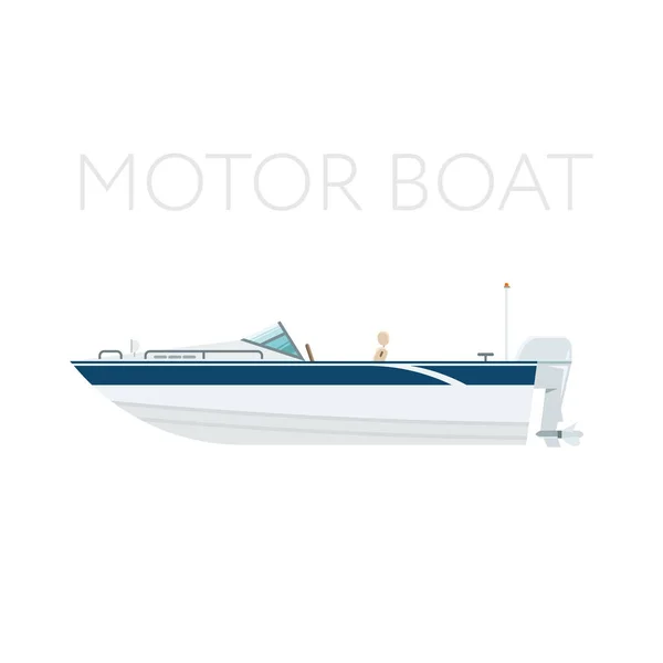 Icona vettore barca a motore — Vettoriale Stock