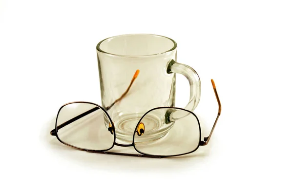 Glasses Glass Mug Light Background — Stock Photo, Image