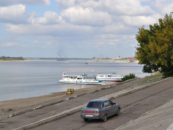 Накладання Річки Тома Центрі Сибірського Міста Томськ Росія — стокове фото