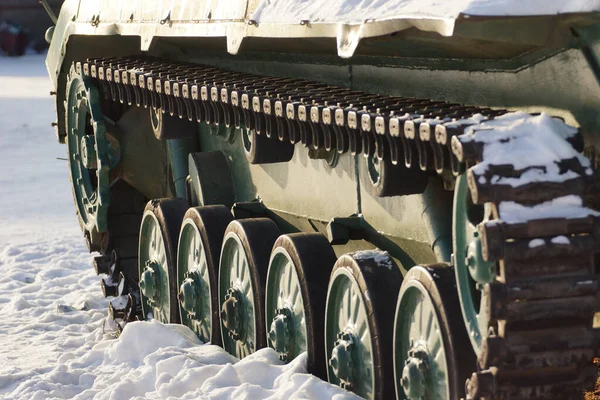 Nahaufnahme Eines Infanterie Kampffahrzeugs Auf Schnee — Stockfoto