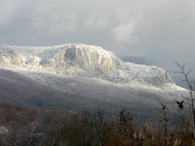 Kışın Kırım 'da Kırım' a kar yağıyor.