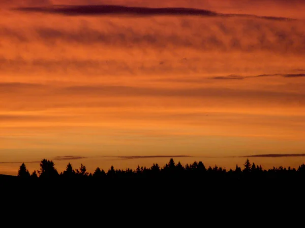 Sonnenuntergang Einem Langen Sommertag Unter Der Stadt Tomsk Sibirien Russland — Stockfoto
