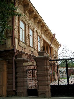 Sibirya 'nın Sibirya kentindeki 415 yaşındaki Tomsk kentindeki ahşap bina.